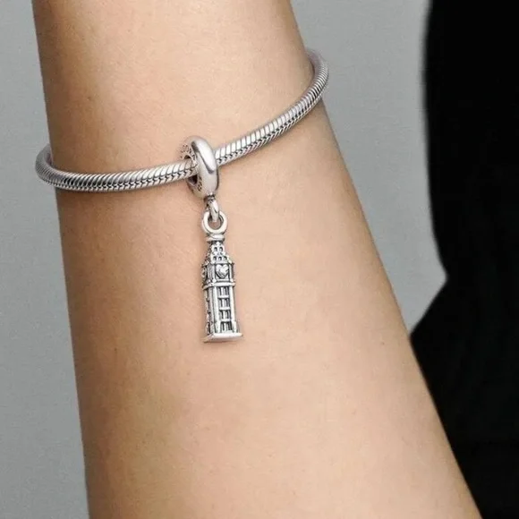 Retired Pandora Big Ben United Kingdom National Icon Bead Charm Sterling Silver - Picture 4 of 13